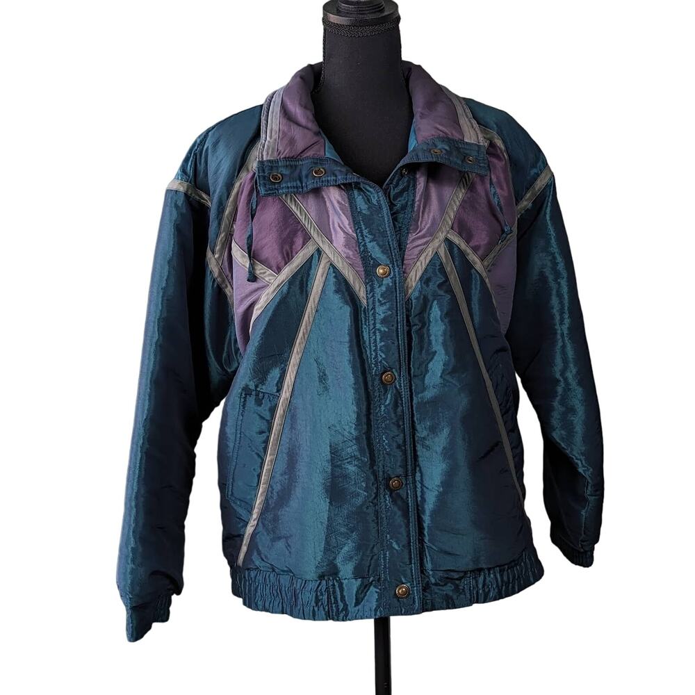 Current Seen Vintage 90's Irridescent Teal & Purple Lightweight Jacket sz Med
